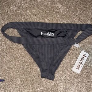 Frankie's Bikinis Black Ribbed Bikini Bottom